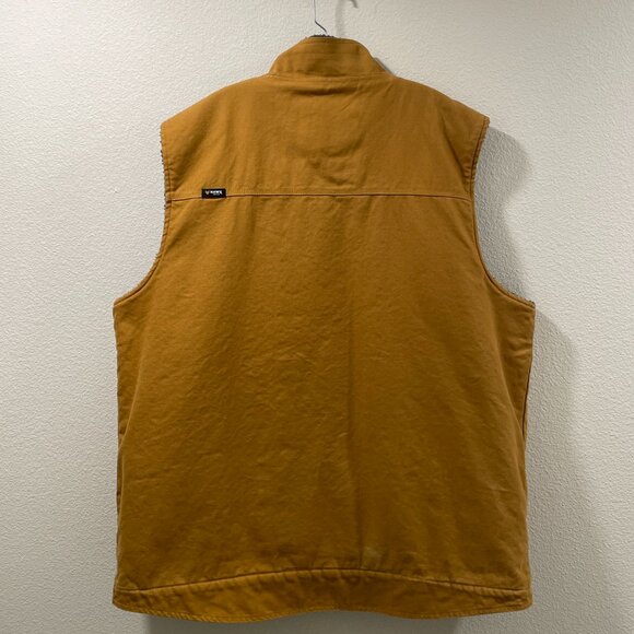 HAWX Men's Khaki Canvas Faux Sherpa Lined Work Vest, Light Brown/Tan - 2XL - Picture 2 of 16